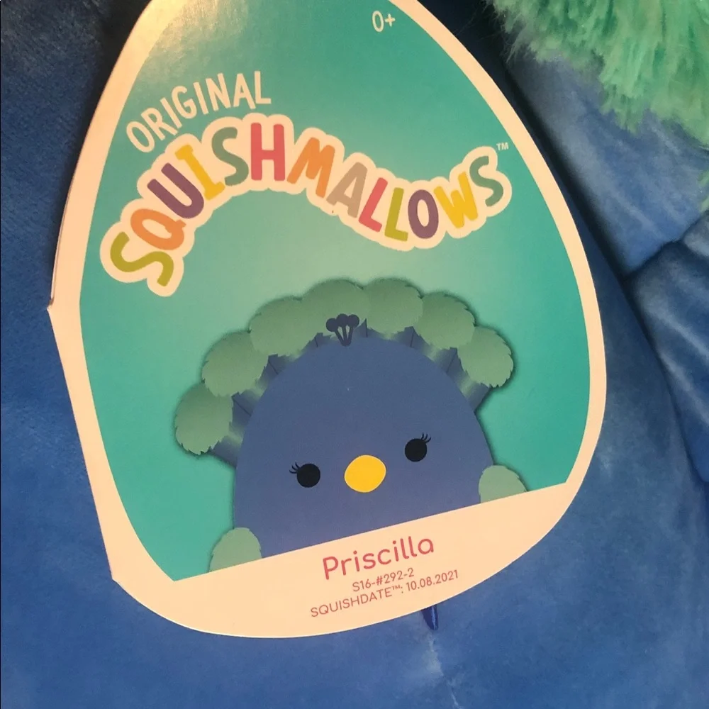 Squishmallows Blue and Green Bird Plush - PRISCILLA